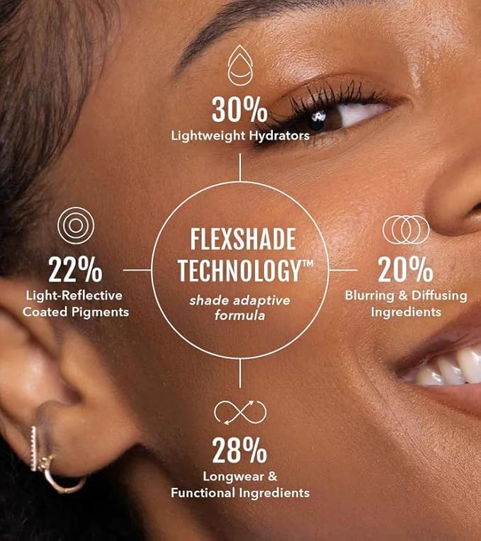 No Makeup Makeup Long-Lasting Lightweight Foundation & Brush Duo | Cruelty-Free, Fragrance-Free, Buildable, Transfer-Proof Makeup (Golden Tan)