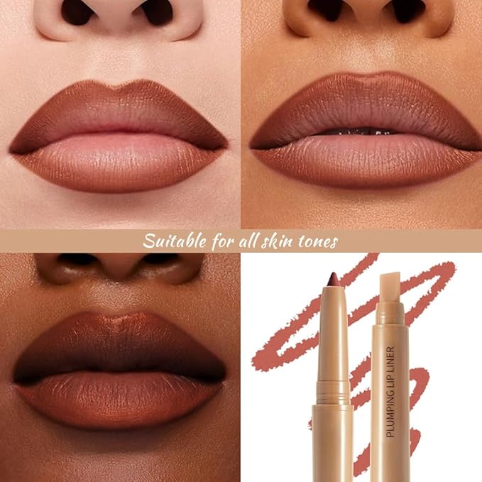 Brownish Red Matte Lip Liner Pencil, Plump lip pencil liner Long-Lasting Creamy Formula, With Silicone Smudger for Define Contours & Sculpting Lip,Waterproof Non-Staining Crayon Lip Liners 05#