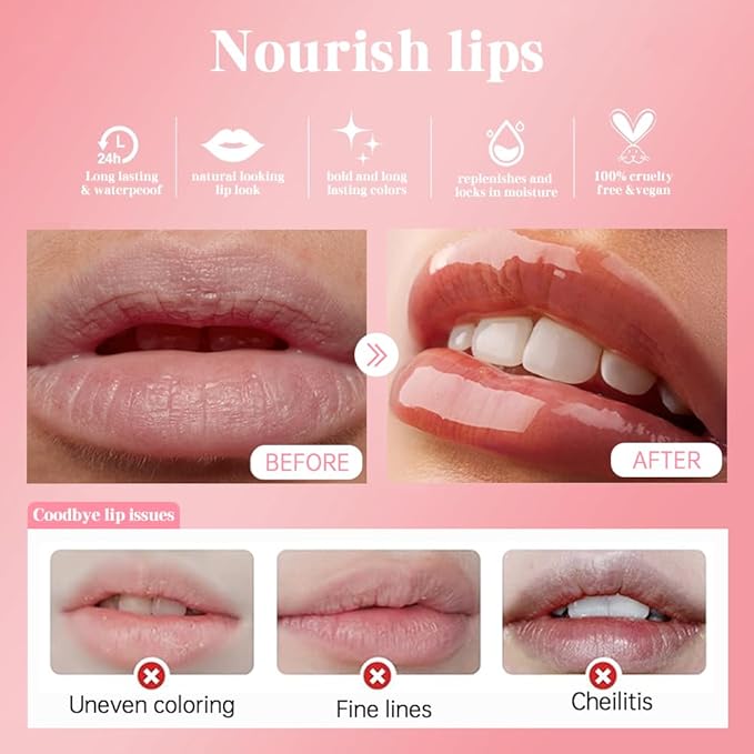Nourishing Lip Oil, Deep Moisturizing Lip Balm Liquid, Non-Sticky High Shine Lip Gloss, Hydrating Lip Tint for Soft, Smooth, Healthy-Looking Lips, Lightweight Glossy Lip Care for Daily Use-5#