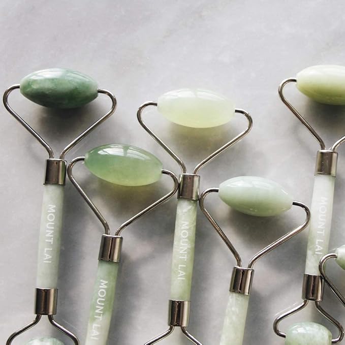 Mount Lai De-Puffing Jade Facial Roller – The Stone of Eternal Youth, Authentic Jade Face Roller for Sculpting, Soothing & Glowing Skin, Ultimate Facial Massager Tool for Self-Care Ritual