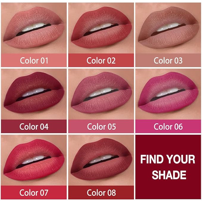evpct Mauve Gradient Matte Lipstick Lip Liner Combo Set for Older Women Long Lasting Waterproof, Mauve Lips Stick Crayon Pencil Cream Lip Liner and Lipstick Combo Makeup, Flawless Ombre Effect