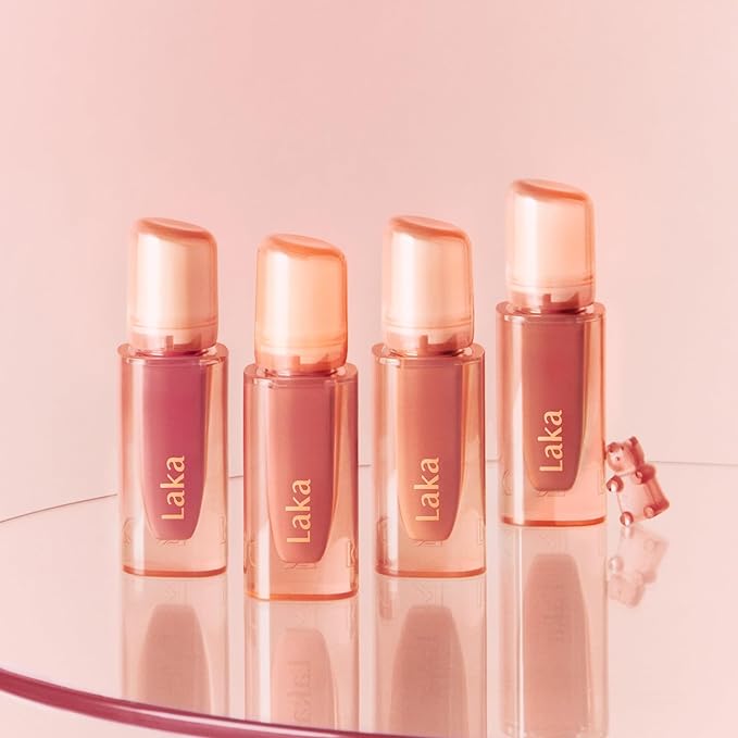 Laka Jelling Nude Gloss, 4.5g/0.15oz, Sheer Hydrating Lip Oil with No Stain, Non-Sticky, Nourishing Gloss for a Fresh, Glowy Look, Vegan, Clean Beauty Makeup, K-Beauty (#303 Peach Ring)