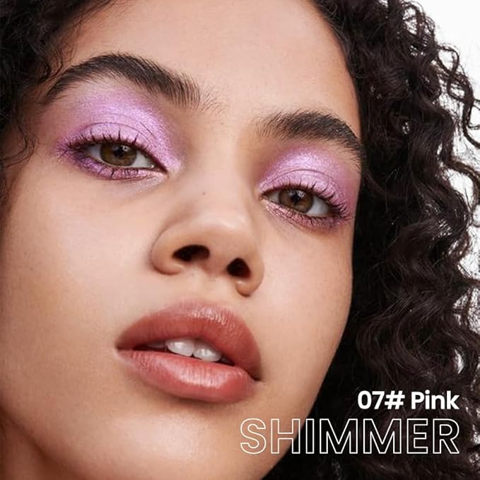 evpct Violet Pink Shimmer Cream Eye Shadow Brightener Sticks Set for Eyes, Violet Pink Shimmery Matte Pencil Eye shadow Applicator Stick Pen Palette Makeup Waterproof sombras en crema para ojos 07#