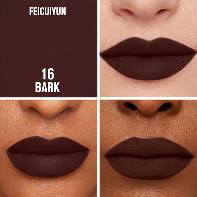 Matte Calligraphy Liquid Lip Liner Lipstick Pencil, Bark Long-Lasting Transfer-Proof Lip Stain Halloween Birthday Party Wear, Sheer Buildable Color, Fades to a Natural Wash of Colors