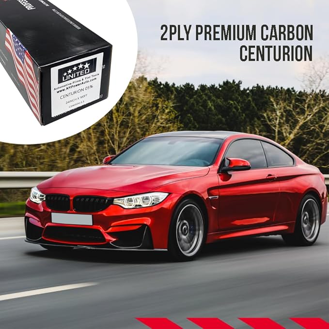 United Centurion Window Tint 15% 60Inch x 100Feet - 2Ply Carbon Charcoal Color - Window Tint for Car, Home, Blocks UV Rays, Reduce Heat & Glare - Lifetime Color Stability