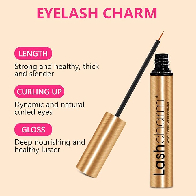 Lash Enhancing Serum, Women's Advanced Cosmetics, Eyelash Growth Serum, Promote Longer, Fuller, and Denser Eyelashes, Fast and Effective (Frosted Gold, 0.17 Fl Oz (Pack of 1))