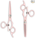 Pink Swivel Hair Scissors Set for Professional Use - 440C Stainless Steel w/Pink Titanium Finish - Sharp, Durable (5.5" Swivel Set)