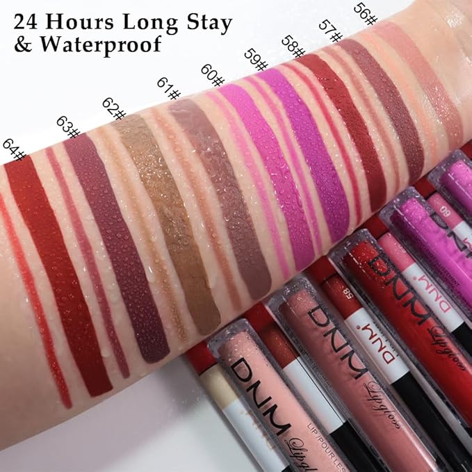 evpct 2Pcs Hot Pink Matte Lip Liner and Lipstick Combo Set for Women, Hot Pink Lip Combo Set Liquid Lips Stick Gloss and Lipliner Stains Set Long Lasting Waterproof, Lips Makeup 24 Hours originale
