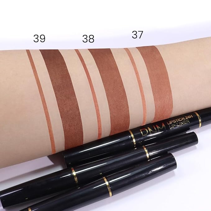 evpct 1Pcs Dark Deep Brown Matte Lip Liner and Lipstick Combo Set Kit for Women, Magic Neutral Lipsticks 24 Hours Original Lipstick and Lips Liner Pencil Stain Gloss Makeup Long Lasting Waterproof