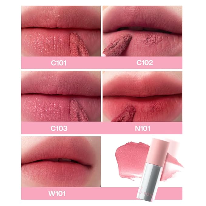 INTO YOU Airy Moisture Lipstick for Women, Long Lasting Matte Finish Lip Mud, High Pigment Color Lip Makeup, Hydrating Lightweight Mousse Texture for Women, C103 Taro Ice