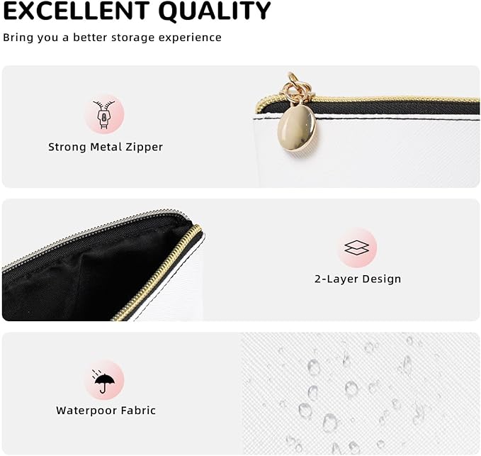 Womens Leather Makeup Bag Cosmetic Bag Travel Toiletry Bags Make Up Bags for Women Adult (Colorful Butterfly-1)
