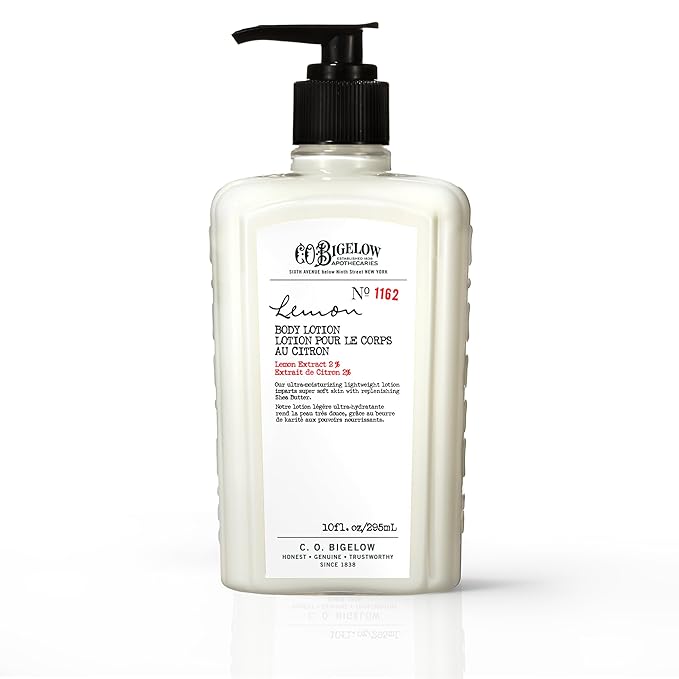 C.O. Bigelow Lemon Body Lotion, Moisturizing Body Lotion for Dry Skin with Shea Butter & Lemon Extract, 10 Fl Oz