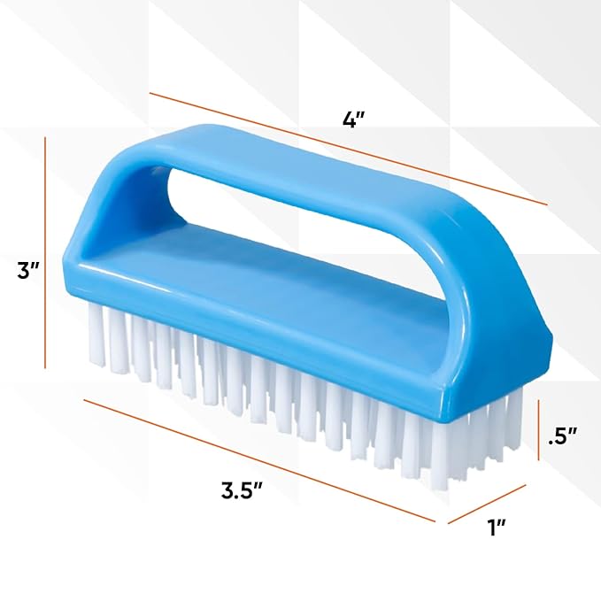 Superio Nail Scrubber Brush - All-Purpose Stiff Cleaning Brush for Fingernails, Toe, Foot & Hands - 9 Pack