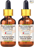 Greenwood Essential Pure Cedarwood Essential Oil (Juniperus virginiana) with Glass Dropper Steam Distilled (Pack of Two) 100ml X 2 (6.76 oz)