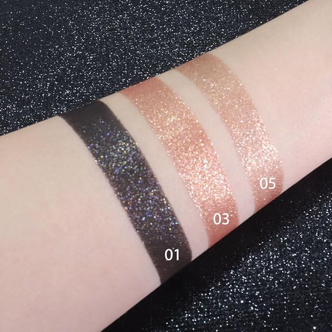 Black Glitter Eyeshadow Palette Makeup for Women, Glitter Shimmer Metallic Holographic Iridescent Single Monochrome Eyeshadow Halloween Birthday Party Wear Makeup, Sombras Crema Para Ojos