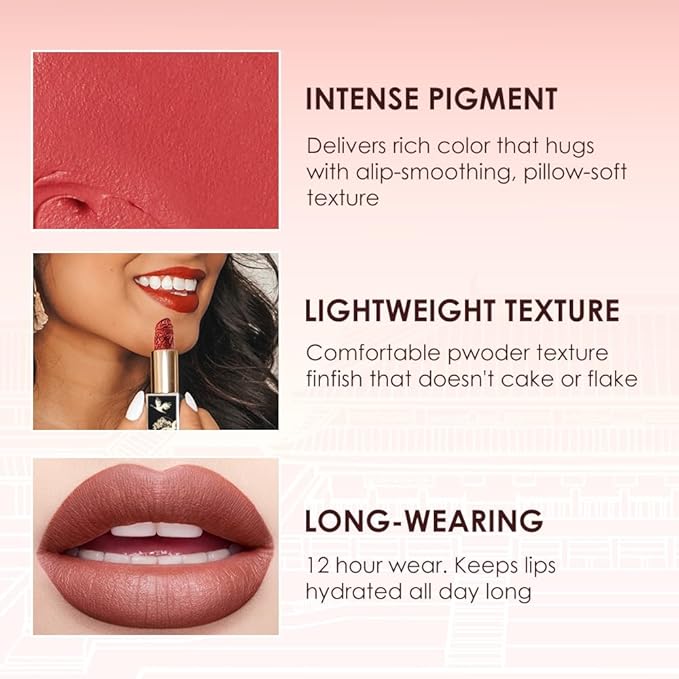 Catkin Moist Lipstick Hydrating High Impact Color Infused with Vitamin E and Avocado Oil Smooth Soft Texture Long Lasting Pink Glow Shimmer Finish 133