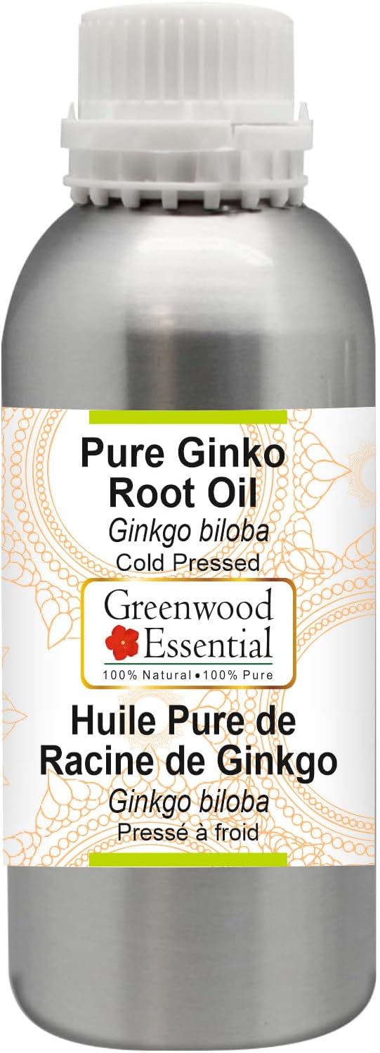 Greenwood Essential Pure Ginko Root Oil (Ginkgo biloba) Natural Therapeutic Grade Cold Pressed 1250ml (42 oz)