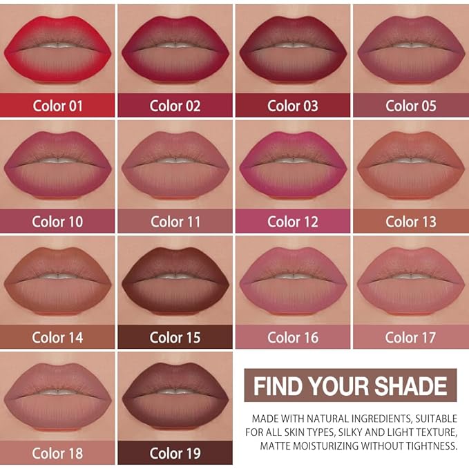 Kaely Ruby Red Gradient Matte Lipstick Lip Liner Pencil for Women, 2in1 Flawless Contour Gradual Ombre Effect Lip Pencil Makeup Waterproof, labiales mate 24 horas originales, 01