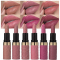 evpct 6Pcs Nude Brown Pink Purple Rose Red Mauve Matte Lipstick Sets for Women Velvet Lipstick Long Lasting Waterproof 24 Hours Lip Stick Stain Makeup Gift Sets labiales mate 24 horas originales A