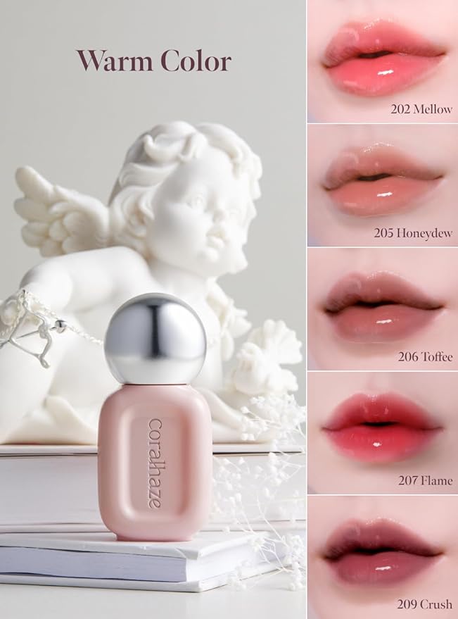 Dew Drop Tint #208 Lure 4.5g, Glossy, Lightweight Lip Stain, Glass-Like, High Shine, Moisturizing Lip Oil, Long Lasting Color, Hydrating Gloss, Dewy Finish, Korean Beauty Makeup