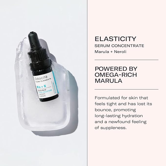 Odacité Anti Aging Serum Concentrate with Marula + Neroli, Elasticity Glow Recipe - Facial Oil for Hydration, Skin Texture & Visibly Smoother and More Supple Skin, 0.17 fl. oz