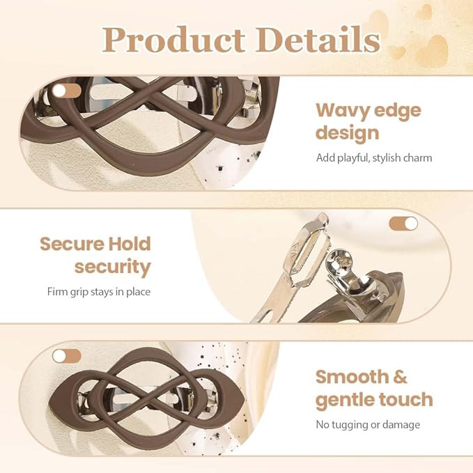 Vintage French Barrette Hair Clips, Hair Barrettes Hair Accessories for Women Girls, Elegant Retro Non Slip Clip with Classic Design Thick to Thin, Stylish Accessories Hair (Khaki, 4PCS)