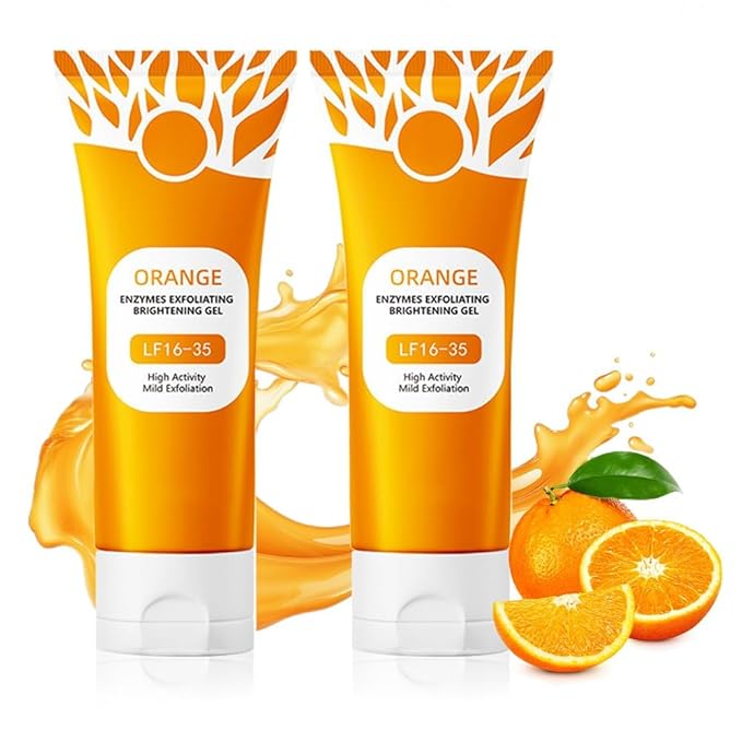 Orange Exfoliating Gel for Face and Body, 2025 New Deep Pore Orange Peeling Scrub, Cleaning Pores, Remove Blackheads Moisturize Cleansing (orange color, 2PCS)