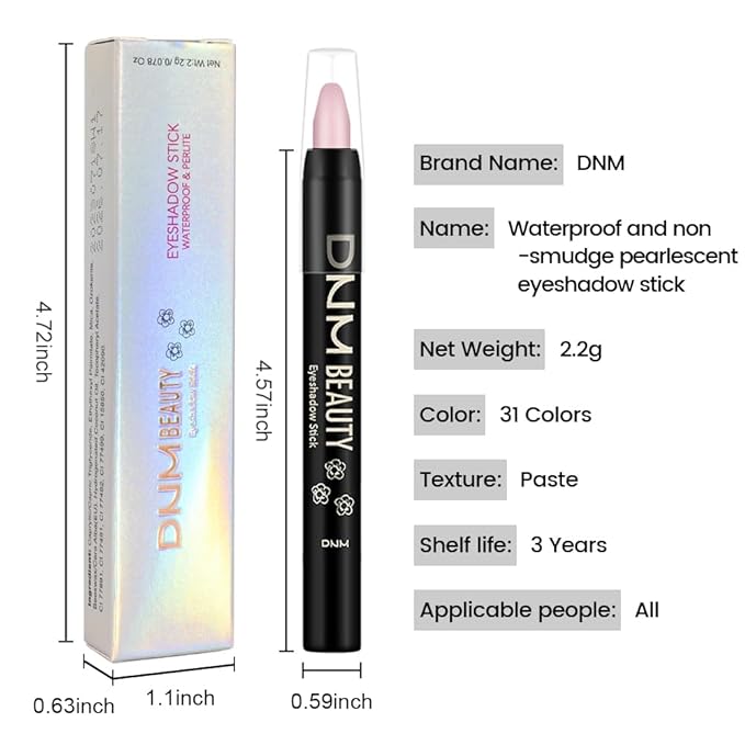 evpct Baby Pink Matte Cream Eye Shadow Sticks Brightener Pencils for Women, Baby Pink Silky Eyeshadow Applicator Stick Pen Waterproof, Blendable Crease-Proof Stick Eyeshadow Matte Eye Makeup 65