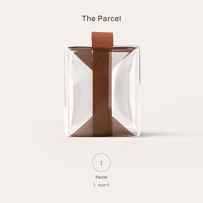 Cadence Parcel - Clear Kit with Magnetic Closure - Durable and Leak-Resistant Travel Toiletry Kit - TSA-Compliant & Modular Design - Hygiene Bag for Travel Essentials - 1 Qt - Chestnut