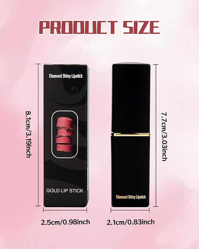 Metallic Rose Color Changing Shimmer Lipstick for Women,3D Shine High Impact Long Lasting Hydrating Transfer Proof Lipstick,Creamy Matte Non Sticky Plumping Lip Gloss,Full Coverage Lip Color Makeup 04