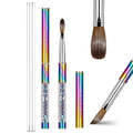 Acrylic Nail Brush Size 6, 100% Real Kolinsky Art Nail Brush for Acrylic Powder Application, Handmade Women Manicure Nail Extension Tool for Professional DIY Home Salon and Beginners