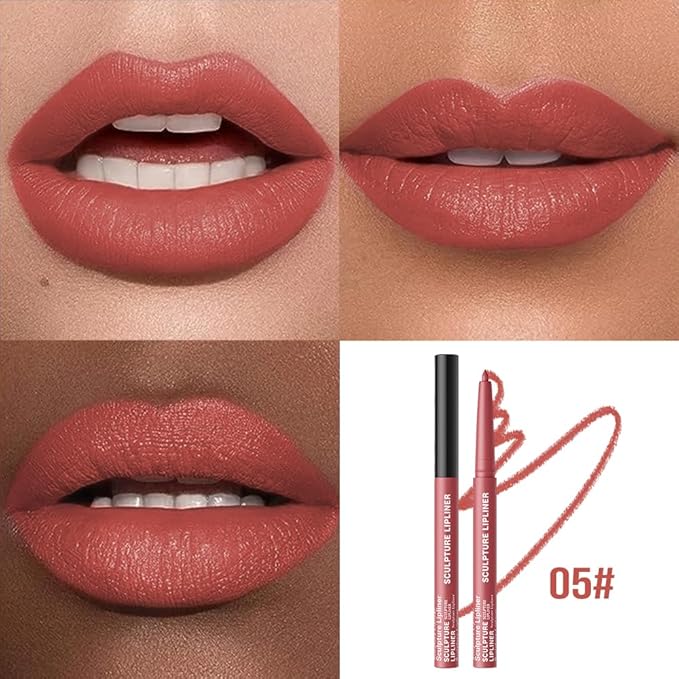 12 Colors Matte Lip Liner Pencil – Long Lasting Waterproof Lip Liner, Smudge Proof Transfer Proof Lip Pencil, High Pigment Lip Makeup for Defining & Filling Lips (05#, 1PCS)