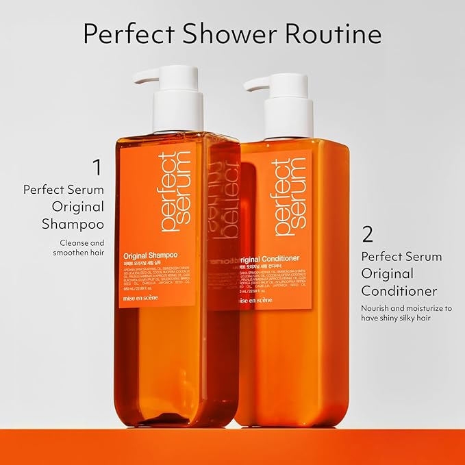 Mise En Scene Perfect Serum Original Conditioner For Damaged Hair, Nutrient Care With Argan Oil, Containing Jojoba-Seed-Oil For Smooth, Glossy Texture, 22.99 Fl. Oz.