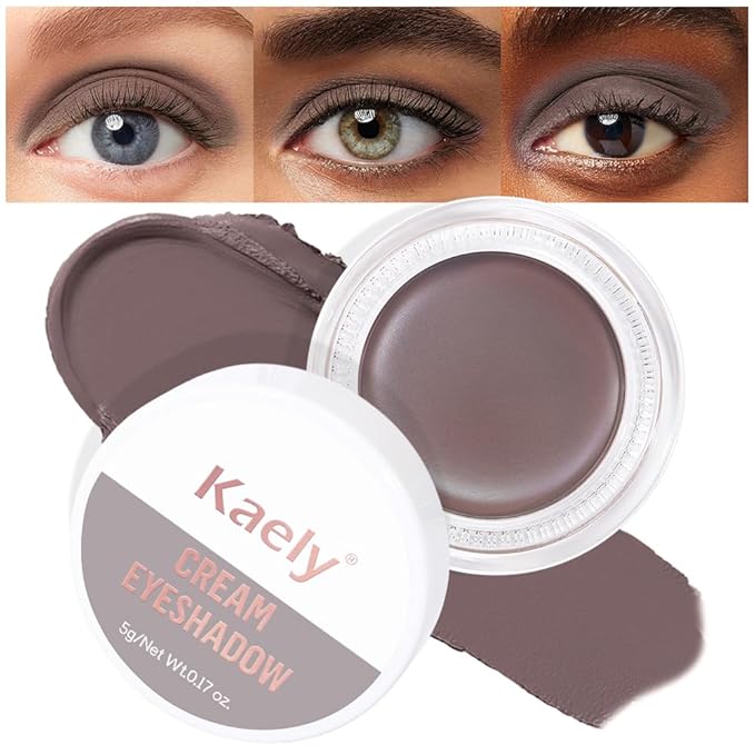 evpct Matte Chocolate Dark Brown Single Cream Eye Shadow Palette Pot Makeup for older Women, Highly Pigmented Monochrome Cream to Powder Eyeshadow Palette Matte Liquid eyeshadow, Natural Waterproof