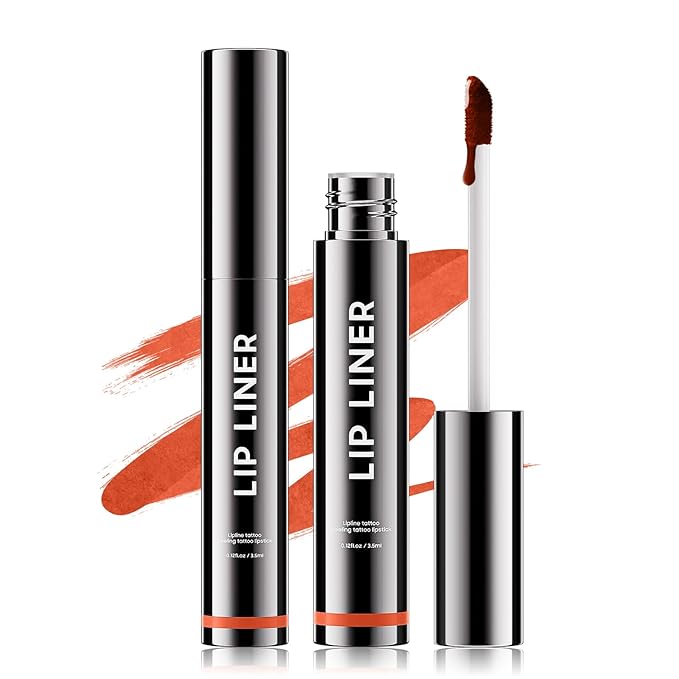 Lip Stain - Long Wear Tattoo Lip Liner, Waterproof & Transfer-proof Peel Off Lip Stain with Matte Finish, Lip Tint For All Skin Types, Great Gifts for Women (Coral)