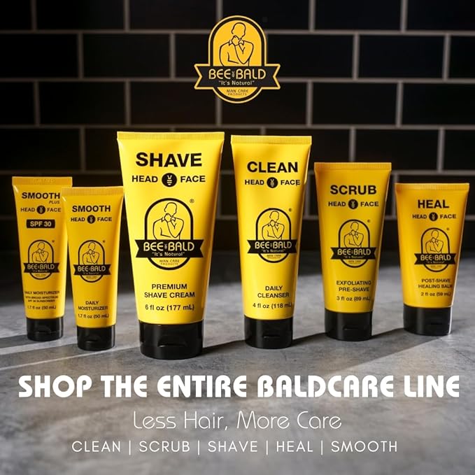 Bee Bald HEAL Aftershave for Men Healing Balm, Immediately Calms & Soothes Damaged Skin, Treats Bumps, Redness, Razor Burn & Other Shaving Irritations (2 Fl Oz)