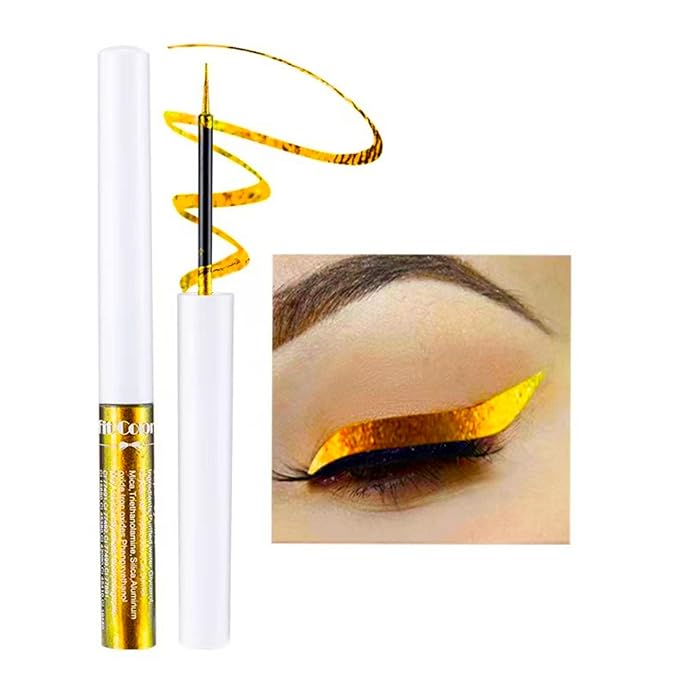 Corleone Glitter Liquid Eyeliner, Metallic Change Color Rainbow Eyeliner Gel MultiColor Highly Pigmented Waterproof Longer-Lasting Colorful Eye Liner Gift Kit for Women and Girls