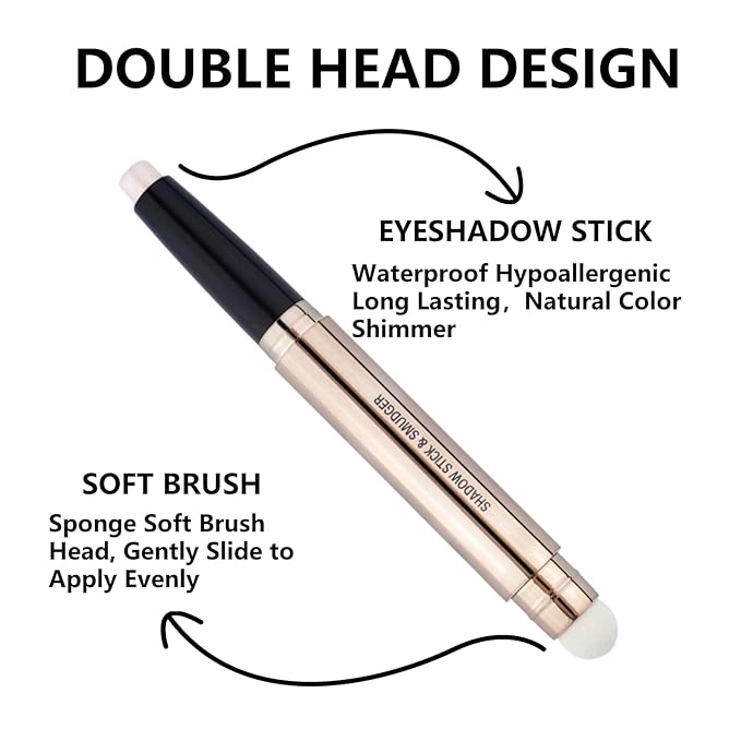 Bright Green Eyeshadow Stick Makeup, Long-Lasting Waterproof Eye Shadow Pencil, Hypoallergenic Smudge-Proof Glitter Primer Palette Shimmer Eyeliner, Easy to Blend Eye Make Up