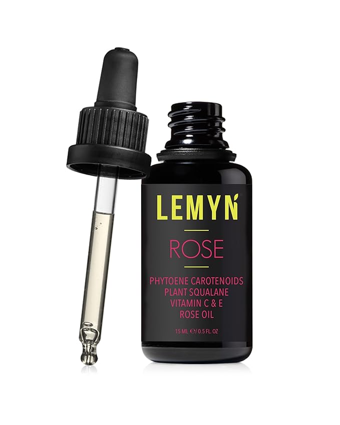 Squalane + Vitamin C Rose Oil Serum | Luxury Hydrating & Brightening Face Oil | With THD Vitamin C, Rosa Damascena & Carotenoids | Freshly Made in USA | 15ml