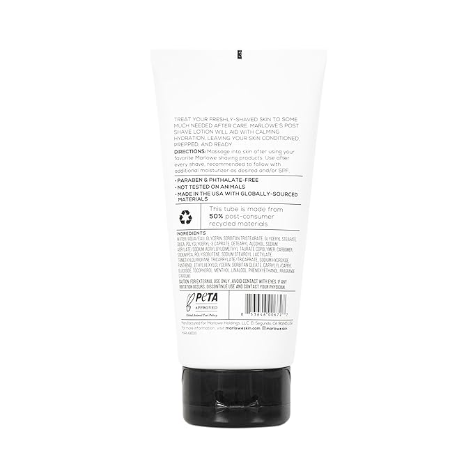 MARLOWE. Shave Cream No. 141 & Post Shave Lotion No. 144 – 6oz Each – Conditioning Shave Cream & Aftershave Lotion for Smooth, Soothing, Close Shave – Men's Shaving Kit Essentials, 2-Pack