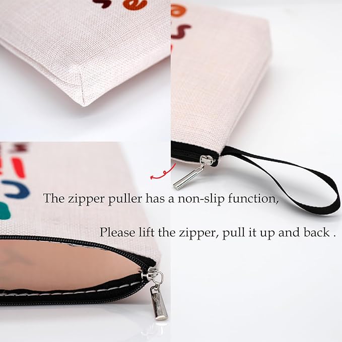 Teacher Appreciation Gifts Funny Makeup Bag Friendship Gifts for Women Female Teacher Social Worker Coworker Mom Mentor Inspirational Gift Thank You Gifts Cosmetic Bag Graduation Birthday Gift