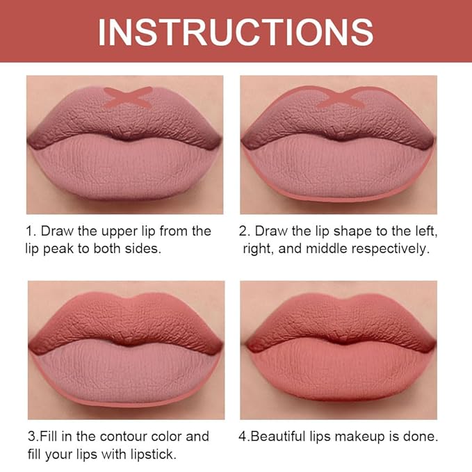 evpct 1Pcs Chestnut Antique Rose Lip Liner and Lipstick Set Kit for Women Matte Lips Kit with Lip Liner Lip Stains Long Lasting Waterproof 24 Hour Lipstick and Lip Liners Combo Lipliners Pencil 04
