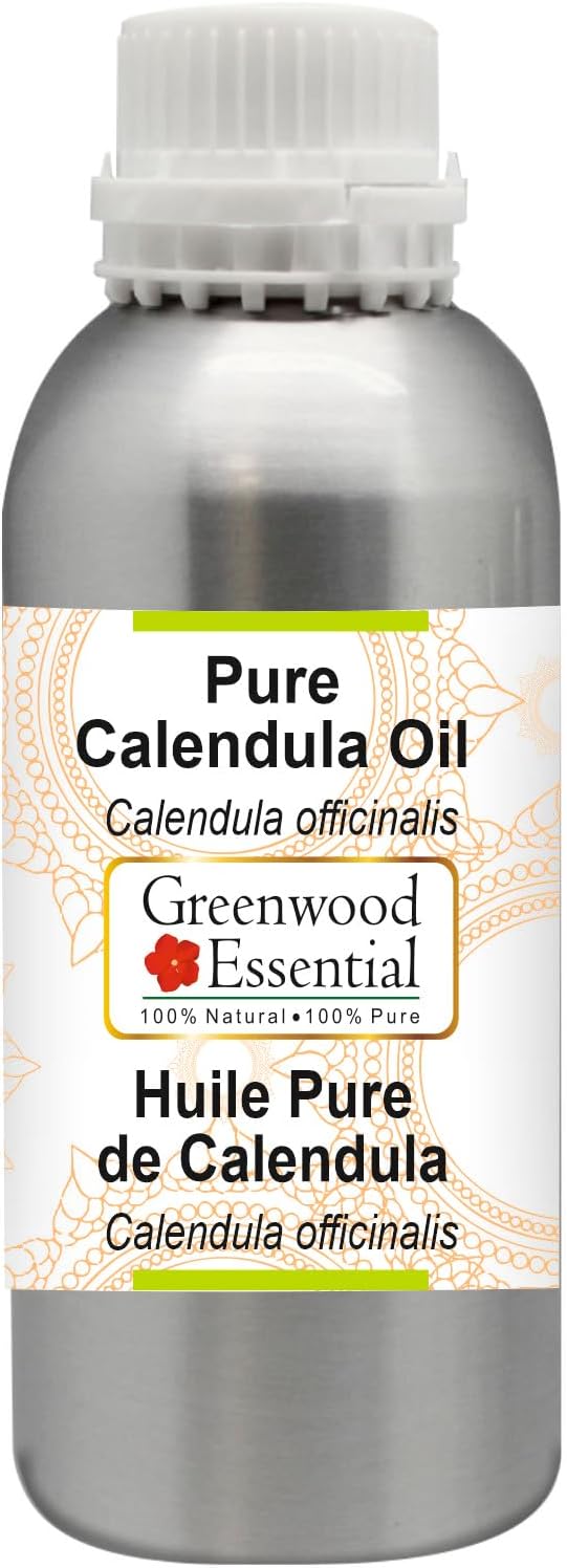 Greenwood Essential Pure Calendula Oil (Calendula officinalis) Premium Therapeutic Grade for Hair, Skin & Aromatherapy 300ml (10.1 oz)
