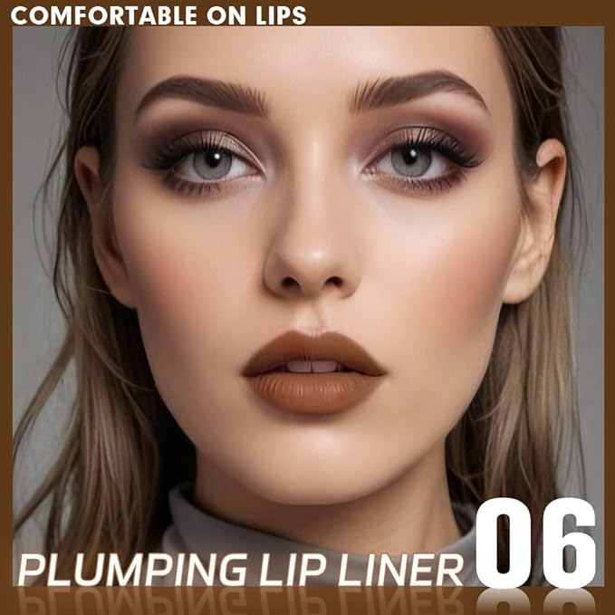 Matte Crayon Lip Liner Pencil, Espresso Martini Lip Liners Lipstick For Women, Plump Creamy Formula With Silicone Smudger for Define Contours & Sculpting Lip, Cruelty-Free, 0.75g/0.026oz