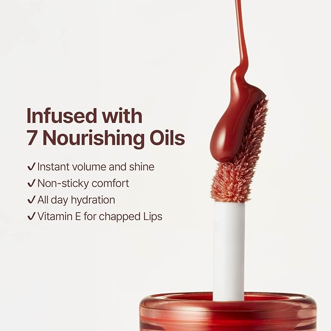fwee 3D Voluming Gloss 70% (Rich) | High Shine, Non-Sticky Lip Gloss for Makeup | Long-Lasting, Moisturizing Gel Formula – Cherry Cola 70% | 30% & 70% Pigment Options | 5.3g