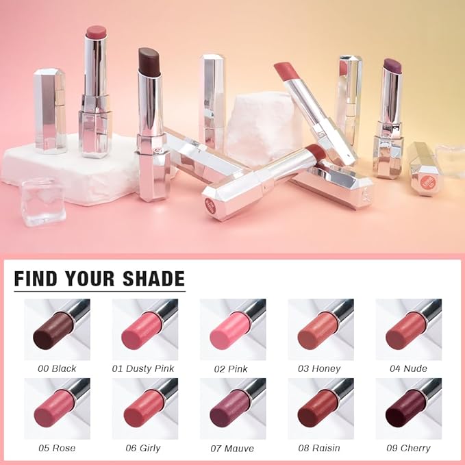Pink Honey Lipstick Tinted Lip Balm - Shine Moisturizing Lipstick for Women, Natural Nourishing Hydrating Lip Gloss Stain for Dry Lips, Tint Sheer Lightweight Makeup, Vegan - 1Pc #01 Dusty Pink
