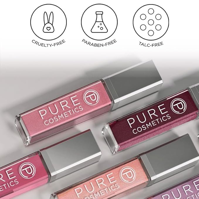 Pure Illumination Light-Up Lip Gloss with LED-Lit Applicator Brush + Side Mirror, Non-Sticky, Moisturizing Hydrating Lip Glosses with Lanolin, Jojoba Oil, & Vitamin E, Passion