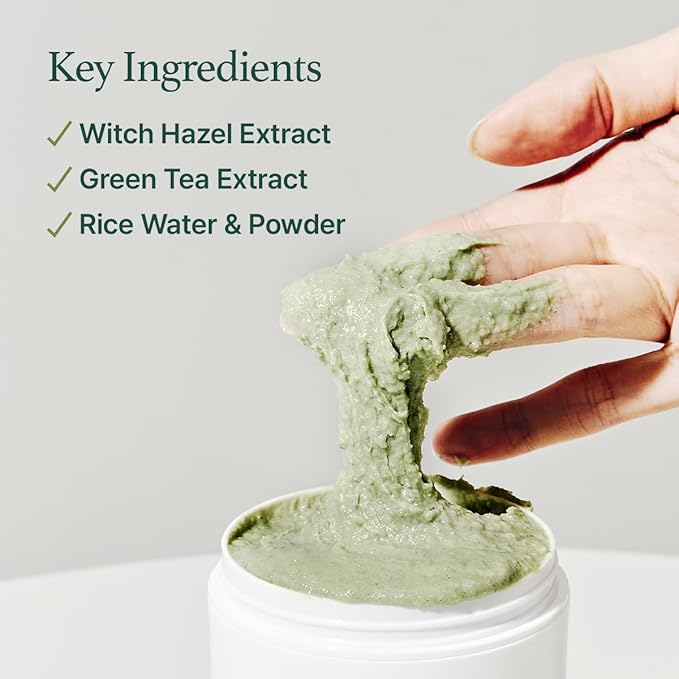 ARENCIA Korean Rice Mochi Face Cleanser & Daily Scrub - Moisturizing, Brightening & Deep-Cleansing - All Skin Types, Vegan, Organic - with Rice Powder, Rice Water & Green Tea (1.76oz)