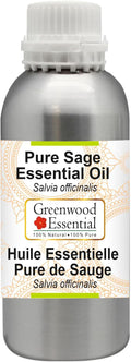 Greenwood Essential Pure Sage Essential Oil (Salvia officinalis) Steam Distilled 300ml (10.1 oz)