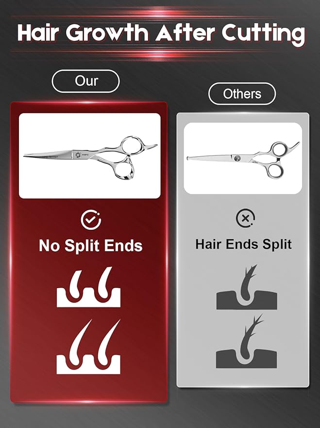 Hair Cutting Scissors Professional, 6" Barber Scissors, Hair Cutting Shears with 440C Steel - 60HRC Hardness Extremely Sharp with Ergonomic for Salon & Home - Classic Style